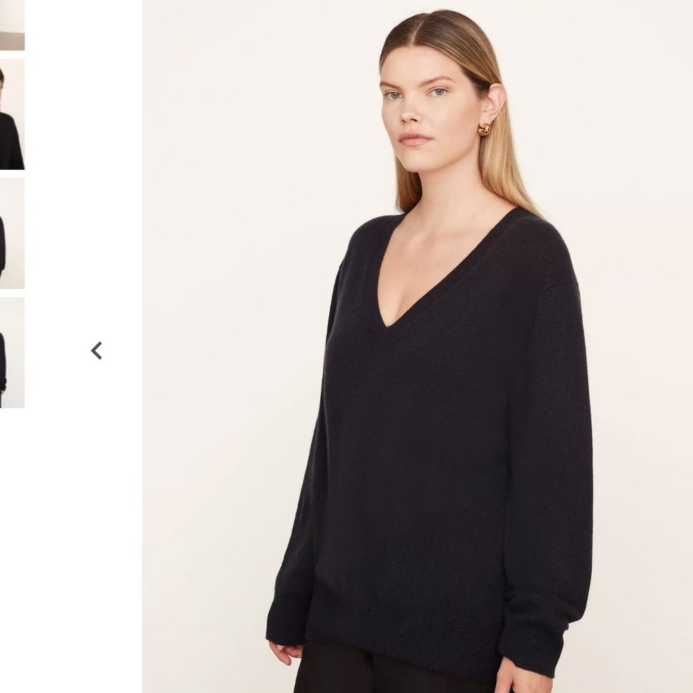 🥰 NWT VINCE 100% cashmere lightweight sweater in deep marine (1X)